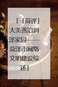 「菏评」大美善治润泽家园——菏泽市网络文明建设综述