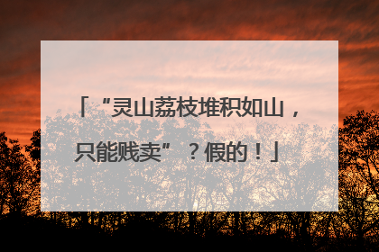“灵山荔枝堆积如山，只能贱卖”？假的！