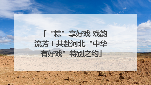 “粽”享好戏 戏韵流芳！共赴河北“中华有好戏”特别之约