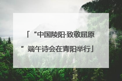 “中国陵阳·致敬屈原”端午诗会在青阳举行