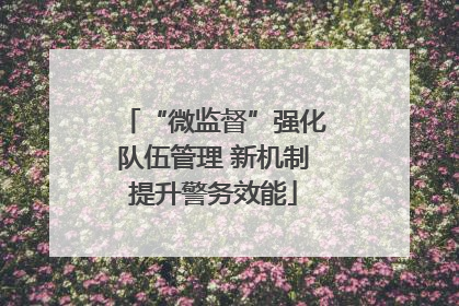 “微监督”强化队伍管理 新机制提升警务效能