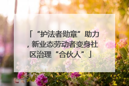 “护法者勋章”助力，新业态劳动者变身社区治理“合伙人”