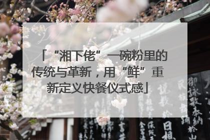 “湘下佬”一碗粉里的传统与革新，用“鲜”重新定义快餐仪式感