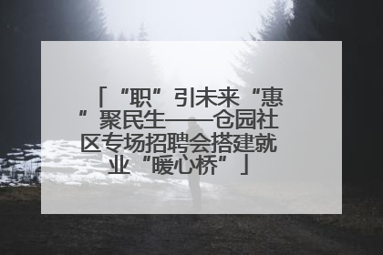 “职”引未来“惠”聚民生——仓园社区专场招聘会搭建就业“暖心桥”