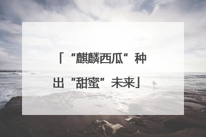 “麒麟西瓜”种出“甜蜜”未来