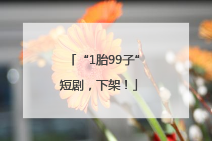 “1胎99子”短剧，下架！