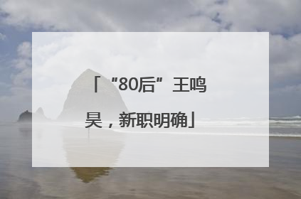 “80后”王鸣昊，新职明确