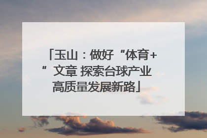 玉山：做好“体育+”文章 探索台球产业高质量发展新路