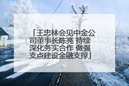 王忠林会见中金公司董事长陈亮 持续深化务实合作 做强支点建设金融支撑