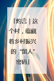 灼言｜这个村，蕴藏着乡村振兴的“留人”密码