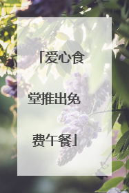 爱心食堂推出免费午餐