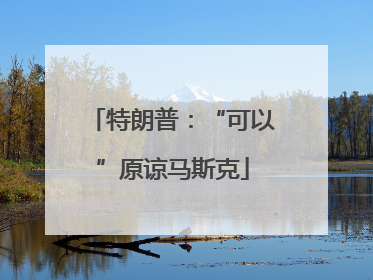 特朗普：“可以”原谅马斯克