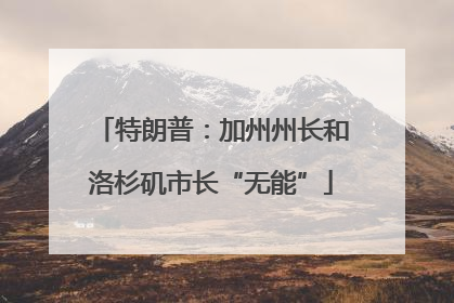 特朗普：加州州长和洛杉矶市长“无能”