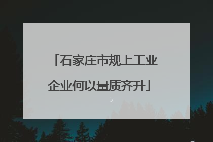 石家庄市规上工业企业何以量质齐升