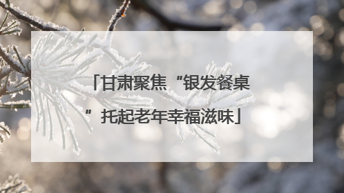 甘肃聚焦“银发餐桌”托起老年幸福滋味