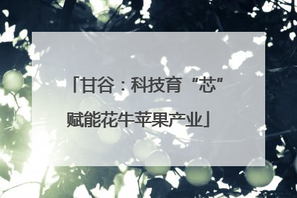 甘谷：科技育“芯”赋能花牛苹果产业