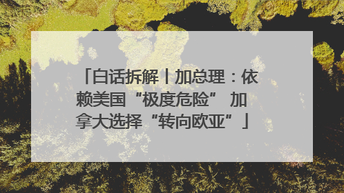 白话拆解丨加总理：依赖美国“极度危险” 加拿大选择“转向欧亚”