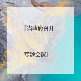 省政府召开专题会议