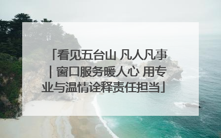 看见五台山 凡人凡事｜窗口服务暖人心 用专业与温情诠释责任担当