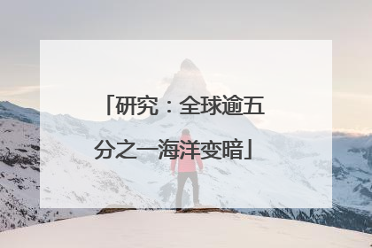 研究：全球逾五分之一海洋变暗