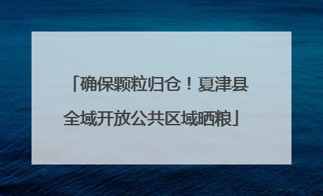 确保颗粒归仓！夏津县全域开放公共区域晒粮