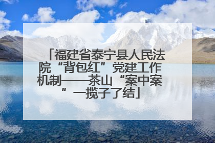 福建省泰宁县人民法院“背包红”党建工作机制——茶山“案中案”一揽子了结