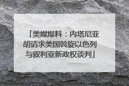 美媒爆料：内塔尼亚胡请求美国斡旋以色列与叙利亚新政权谈判