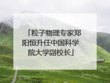 粒子物理专家郑阳恒升任中国科学院大学副校长