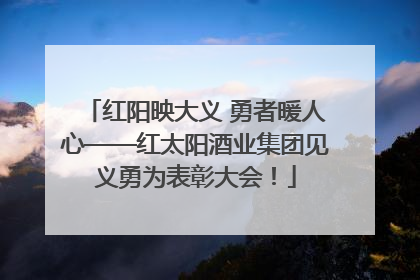 红阳映大义 勇者暖人心——红太阳酒业集团见义勇为表彰大会！