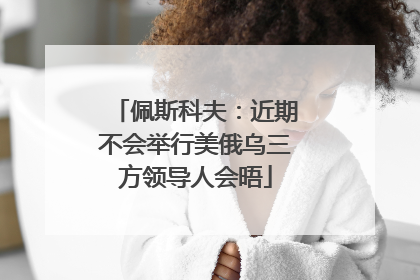 佩斯科夫：近期不会举行美俄乌三方领导人会晤
