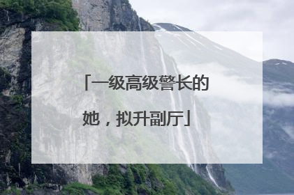 一级高级警长的她，拟升副厅