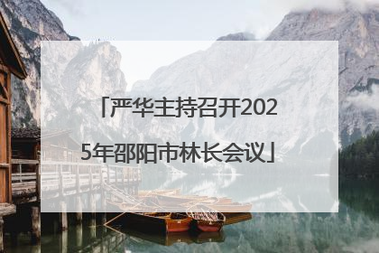 严华主持召开2025年邵阳市林长会议