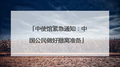 中使馆紧急通知：中国公民做好撤离准备