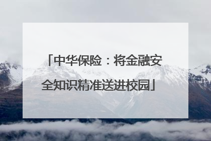 中华保险：将金融安全知识精准送进校园