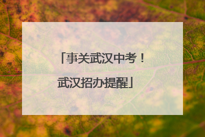事关武汉中考！武汉招办提醒
