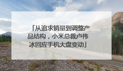 从追求销量到调整产品结构，小米总裁卢伟冰回应手机大盘变动