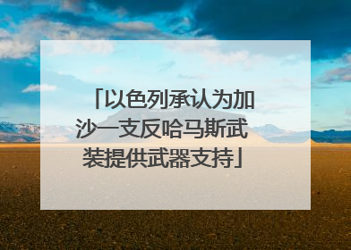 以色列承认为加沙一支反哈马斯武装提供武器支持