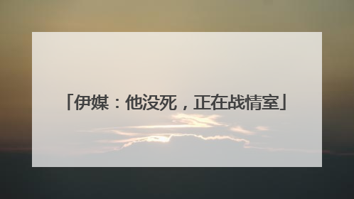 伊媒：他没死，正在战情室