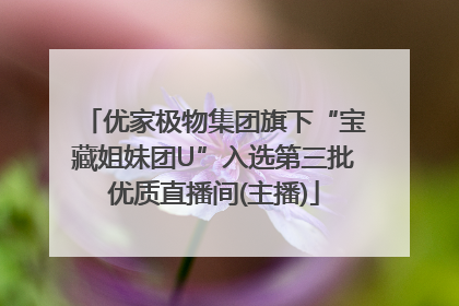 优家极物集团旗下“宝藏姐妹团U”入选第三批优质直播间(主播)