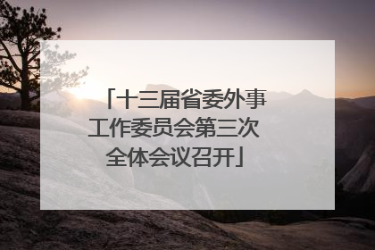 十三届省委外事工作委员会第三次全体会议召开
