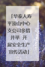 华泰人寿平顶山中心支公司多措并举  开展安全生产宣传活动