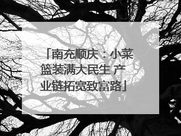 南充顺庆：小菜篮装满大民生 产业链拓宽致富路