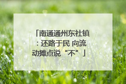 南通通州东社镇：还路于民 向流动摊点说“不”