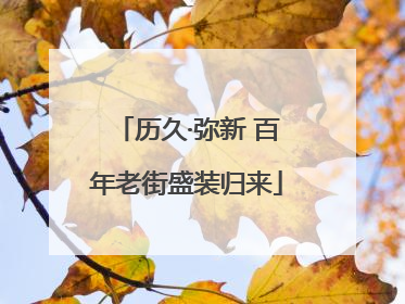 历久·弥新 百年老街盛装归来