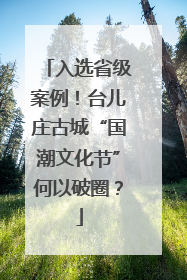 入选省级案例！台儿庄古城“国潮文化节”何以破圈？