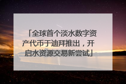 全球首个淡水数字资产代币于迪拜推出，开启水资源交易新尝试