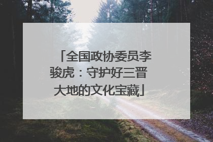 全国政协委员李骏虎：守护好三晋大地的文化宝藏