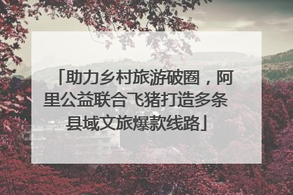 助力乡村旅游破圈，阿里公益联合飞猪打造多条县域文旅爆款线路