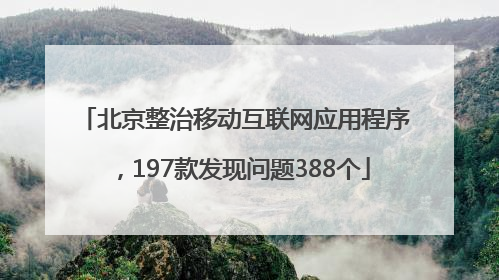 北京整治移动互联网应用程序，197款发现问题388个