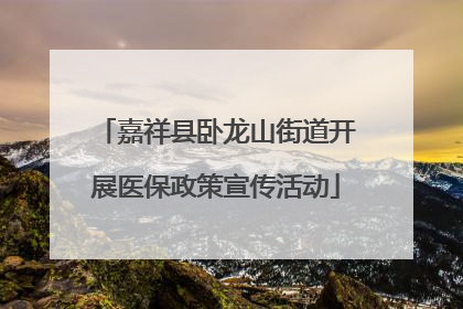 嘉祥县卧龙山街道开展医保政策宣传活动